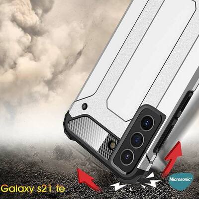 Microsonic Samsung Galaxy S21 FE Kılıf Rugged Armor Rose Gold