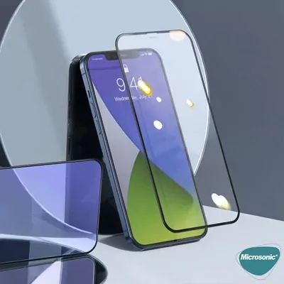 Microsonic Apple iPhone 17 Pro Tam Kaplayan Temperli Cam Ekran Koruyucu Siyah