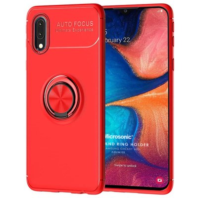 Microsonic Samsung Galaxy A30 Kılıf Kickstand Ring Holder Kırmızı