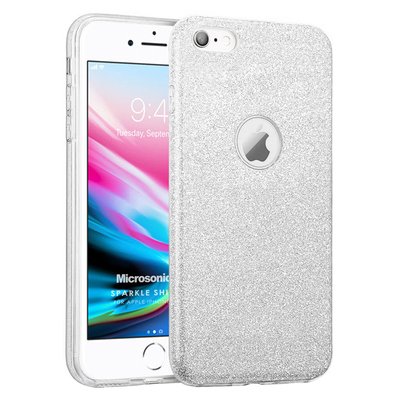 Microsonic Apple iPhone 6S Plus Kılıf Sparkle Shiny Gümüş