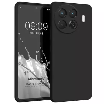 Microsonic Matte Silicone TECNO Spark 20 Pro Plus Kılıf Siyah