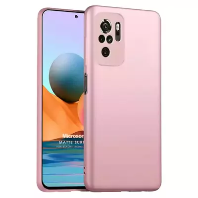 Microsonic Xiaomi Poco M5s Kılıf Matte Silicone Rose Gold