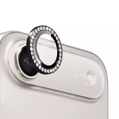 Microsonic Apple iPhone 17 Air Tekli Diamond Taşlı Kamera Koruma Camı Siyah