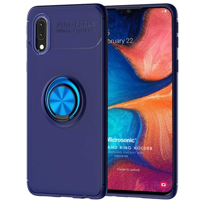 Microsonic Samsung Galaxy A30 Kılıf Kickstand Ring Holder Lacivert