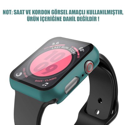 Microsonic Apple Watch Series 7 41mm Kılıf Matte Premium Slim WatchBand Koyu Yeşil