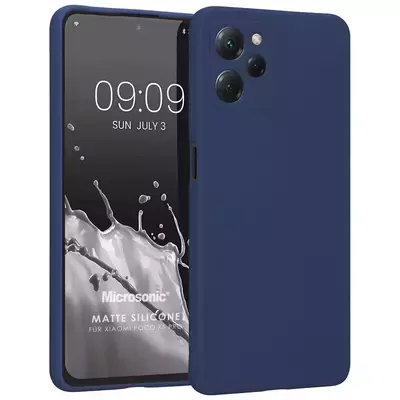 Microsonic Xiaomi Poco X5 Pro Kılıf Matte Silicone Lacivert