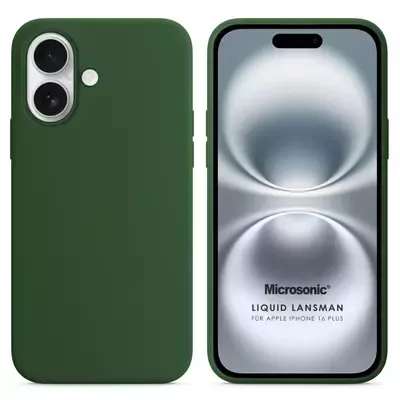 Microsonic Apple iPhone 16 Plus Kılıf Liquid Lansman Silikon Koyu Yeşil