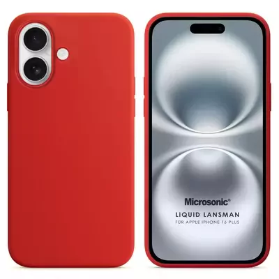 Microsonic Apple iPhone 16 Plus Kılıf Liquid Lansman Silikon Kırmızı