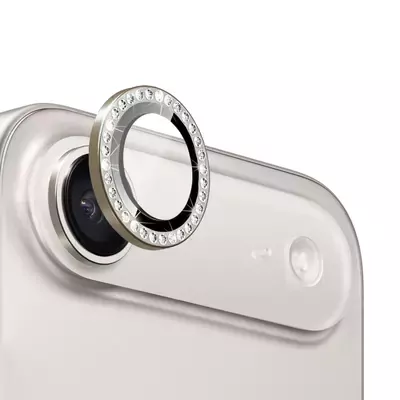 Microsonic Apple iPhone 17 Air Tekli Diamond Taşlı Kamera Koruma Camı Gold