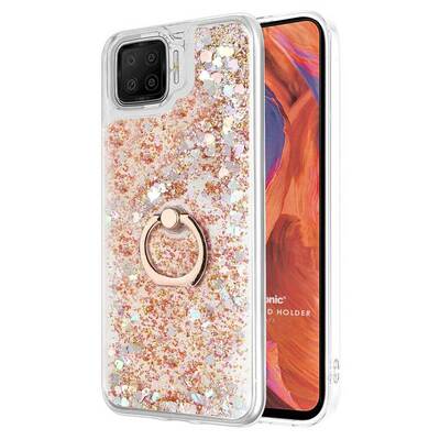 Microsonic Oppo A73 Kılıf Glitter Liquid Holder Gold