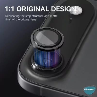 Microsonic Apple iPhone 17 Air Tekli Kamera Lens Koruma Camı Siyah