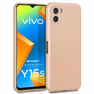 Microsonic Vivo Y15s Kılıf Matte Silicone Gold