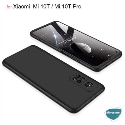 Microsonic Xiaomi Mi 10T Kılıf Double Dip 360 Protective AYS Siyah