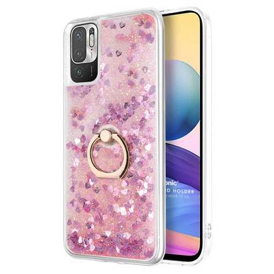 Microsonic Xiaomi Redmi Note 10 5G Kılıf Glitter Liquid Holder Pembe