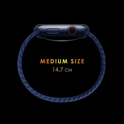 Microsonic Apple Watch Series 10 42mm Kordon, (Medium Size, 147mm) Knitted Fabric Single Loop Turuncu