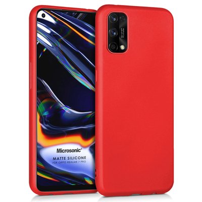 Microsonic Realme 7 Pro Kılıf Matte Silicone Kırmızı