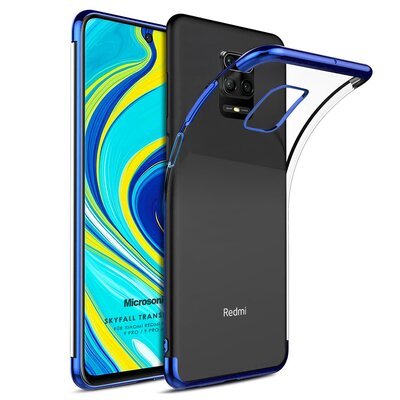 Microsonic Xiaomi Redmi Note 9S Kılıf Skyfall Transparent Clear Mavi