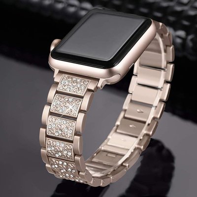 Microsonic Apple Watch Series 2 42mm Metal Dressy Jewelry Kordon Gold