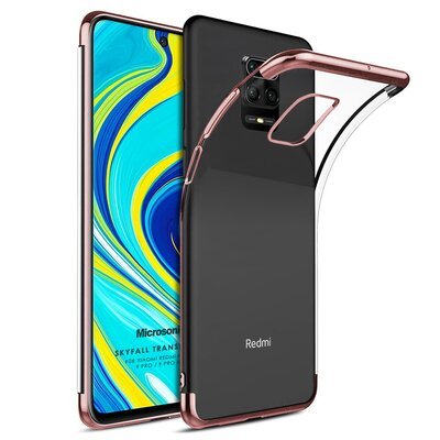 Microsonic Xiaomi Redmi Note 9S Kılıf Skyfall Transparent Clear Rose Gold