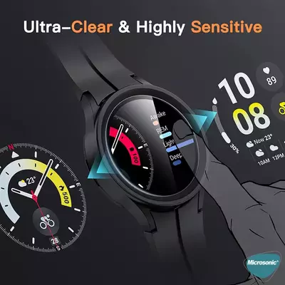 Microsonic Samsung Galaxy Watch 5 Pro 45mm Tam Kaplayan Nano Cam Ekran Koruyucu Siyah