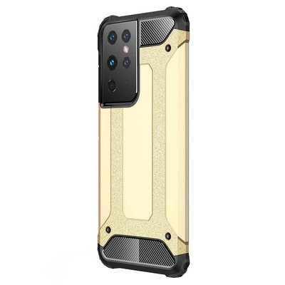 Microsonic Samsung Galaxy S21 Ultra Kılıf Rugged Armor Gold