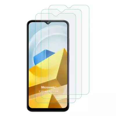 Microsonic Xiaomi Poco M5 Screen Protector Nano Glass Cam Ekran Koruyucu (3`lü Paket)