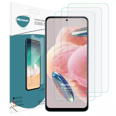 Microsonic Xiaomi Redmi Note 12 4G Screen Protector Nano Glass Cam Ekran Koruyucu (3`lü Paket)