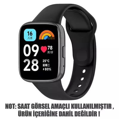 Microsonic Xiaomi Redmi Watch 3 Lite Kordon, Silicone Sport Band Siyah