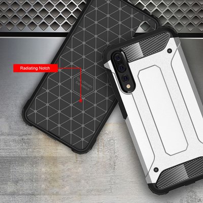 Microsonic Huawei Mate 20 Pro Kılıf Rugged Armor Gümüş