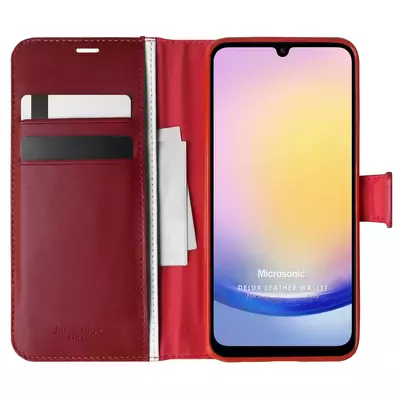 Microsonic Samsung Galaxy A26 Kılıf Delux Leather Wallet Kırmızı