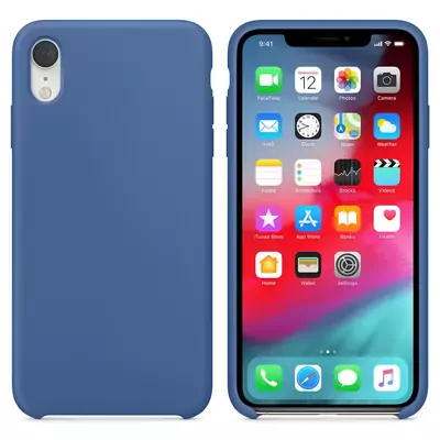 Microsonic Apple iPhone XR Kılıf Liquid Lansman Silikon Çini Mavisi