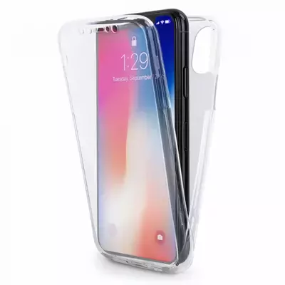 Microsonic iPhone XS (5.8'') Kılıf 6 tarafı tam full koruma 360 Clear Soft Şeffaf