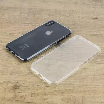 Microsonic iPhone XS (5.8'') Kılıf 6 tarafı tam full koruma 360 Clear Soft Şeffaf