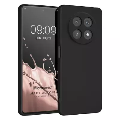 Microsonic Matte Silicone Realme 12 5G Kılıf Siyah