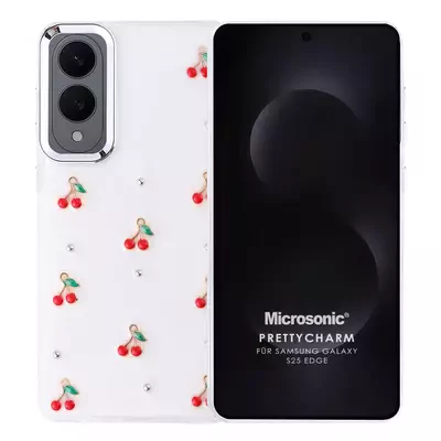 Microsonic Samsung Galaxy S25 Edge Kılıf PrettyCharm Cherry