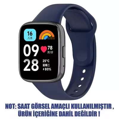 Microsonic Xiaomi Redmi Watch 3 Lite Kordon, Silicone Sport Band Lacivert