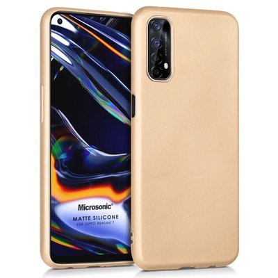 Microsonic Realme 7 Kılıf Matte Silicone Gold