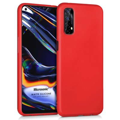 Microsonic Realme 7 Kılıf Matte Silicone Kırmızı