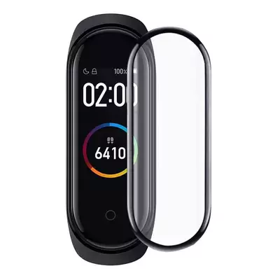 Microsonic Xiaomi Mi Band 5 Tam Kaplayan Temperli Cam Full Ekran Koruyucu Siyah