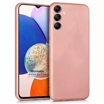 Microsonic Samsung Galaxy A14 Kılıf Matte Silicone Rose Gold