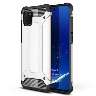 Microsonic Samsung Galaxy Note 10 Lite Kılıf Rugged Armor Gümüş