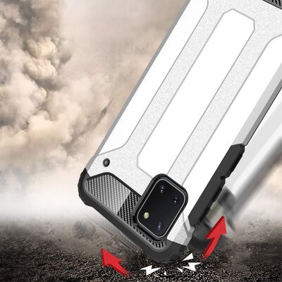 Microsonic Samsung Galaxy Note 10 Lite Kılıf Rugged Armor Gümüş