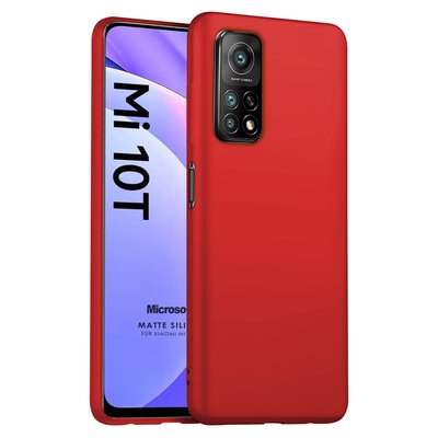 Microsonic Xiaomi Mi 10T Kılıf Matte Silicone Kırmızı