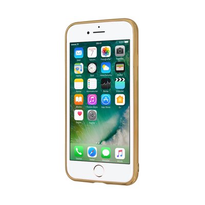 CaseUp Apple iPhone 7 Lazer Kesim Silikon Kılıf Gold