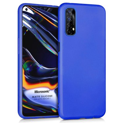 Microsonic Realme 7 Kılıf Matte Silicone Mavi