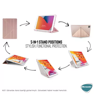 Microsonic Samsung Galaxy Tab S10 Ultra X920 Kılıf Origami Pencil Rose Gold