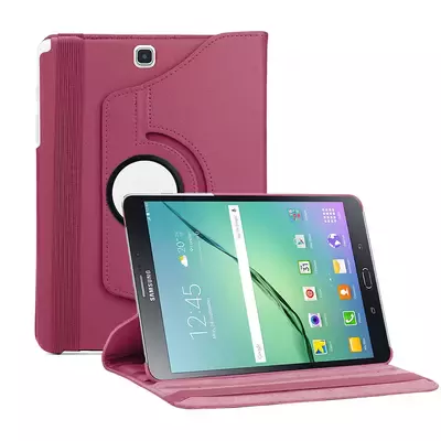 Microsonic Samsung Galaxy Tab S2 9.7'' Kılıf 360 Dönerli Stand Deri Mor