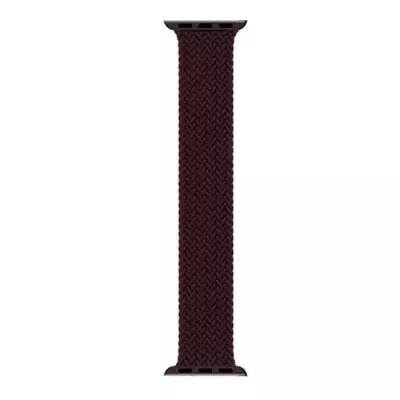 Microsonic Apple Watch Series 4 44mm Kordon, (Small Size, 127mm) Braided Solo Loop Band Koyu Bordo