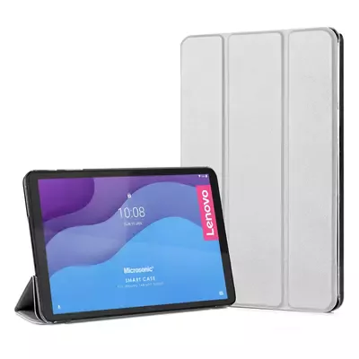 Microsonic Lenovo Tab M10 3.Nesil 10.1`` Kılıf (TB-328F) Slim Translucent Back Smart Cover Gümüş