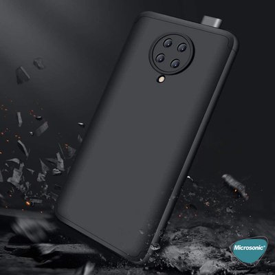 Microsonic Xiaomi Redmi K30 Pro Kılıf Double Dip 360 Protective AYS Siyah Mavi